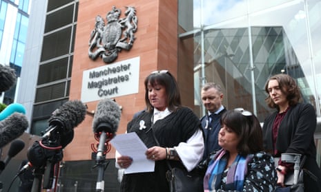 Caroline Curry, mother of Manchester Arena victim Liam Curry speaks to the media after the final report on the bombing was released outside Manchester magistrates court.