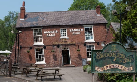 The Crooked House pub in Himley, near Dudley, West Midlands