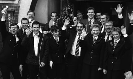 The cast of The Bill pictured on 22 December 1988