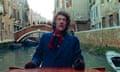 Donald Sutherland rides a gondola on Venice's canals in Don't Look Now