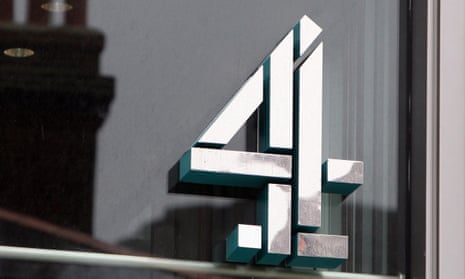 A sign is seen at the Channel 4 offices on Horseferry Road in London.