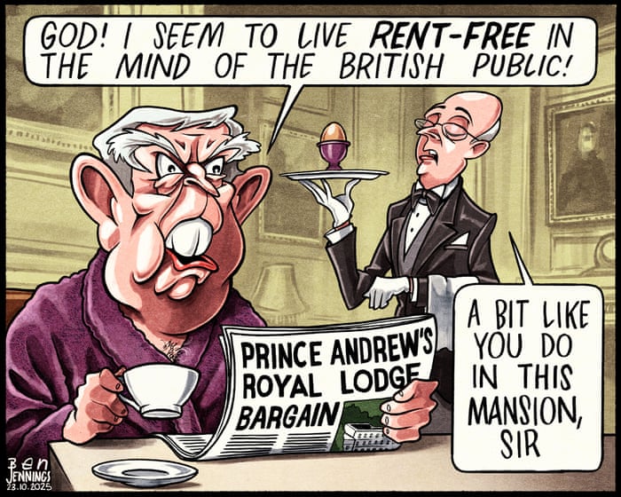 Ben Jennings on Prince Andrew’s home in Great Windsor Park – cartoon