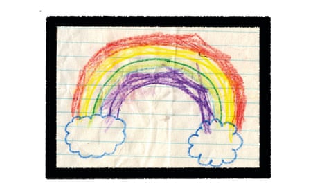 A child’s drawing of a rainbow