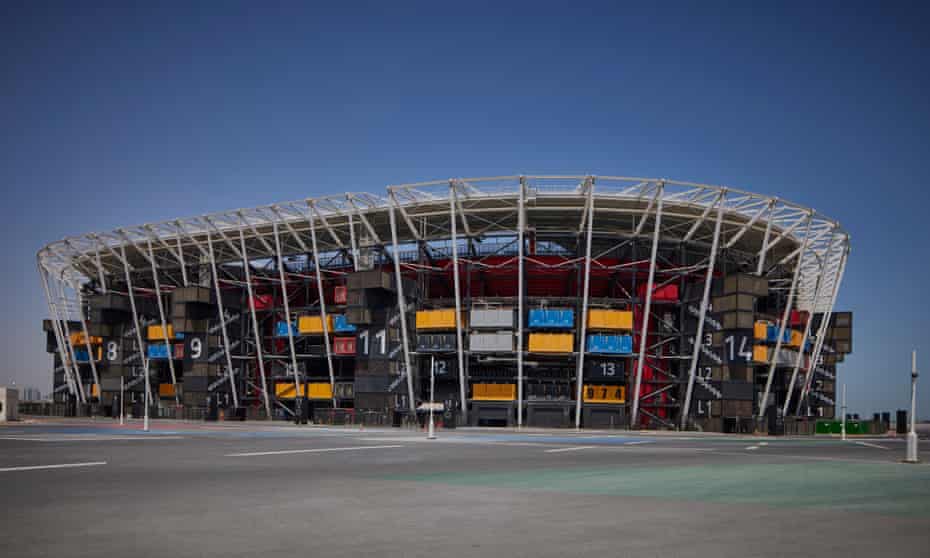 Stadium 974, one of eight stadia that will be used at the Qatar World Cup, pictured on Thursday.