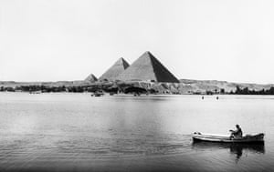 Nile flood the bottom of the pyramids, 1923