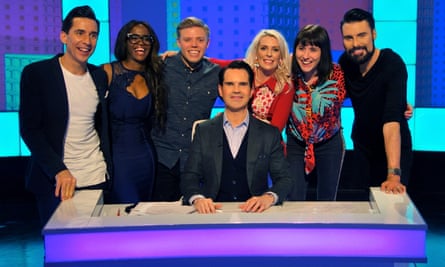 ‘A panel show is, would you like thousands of pounds? Yes please.’ Sara Pascoe with presenter Jimmy Carr on 8 out of 10 Cats.