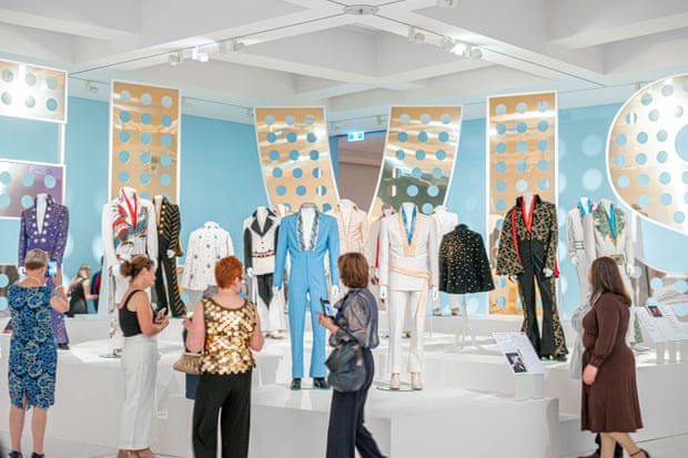 A display of Presley’s Las Vegas costumes from the 1970s.