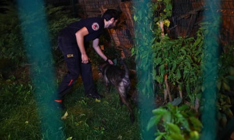 Turkish police search the back garden of the residence of the Saudi consul in Istanbul.