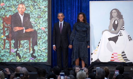 Portraits of Barack and Michelle Obama