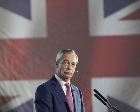 Nigel Farage in front of a union jack