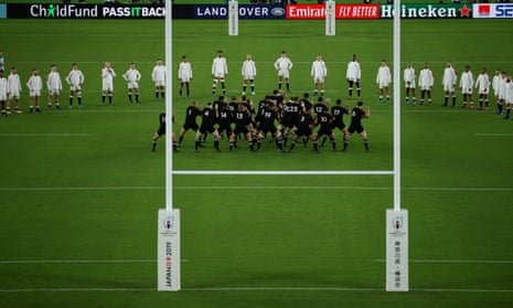 England face the haka before their World Cup semi-final victory over New Zealand.
