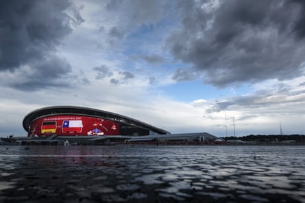 Exterior view of Kazan Arena before the 2017 Confederations Cup match between Germany and Chile.