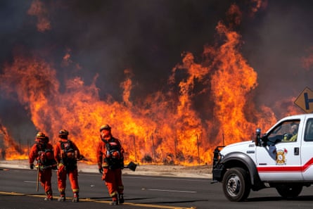 Fighting the Easy fire in California's Simi Valley.