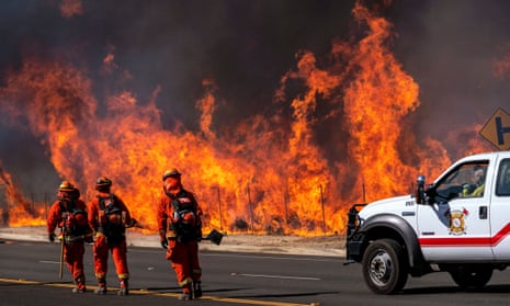 Incarcerated firefighters working in Simi Valley, California, last year.