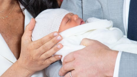 First glimpse of Duke and Duchess of Sussex's baby boy – video 