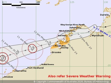 Satellite image of ex-Tropical Cyclone Narelle