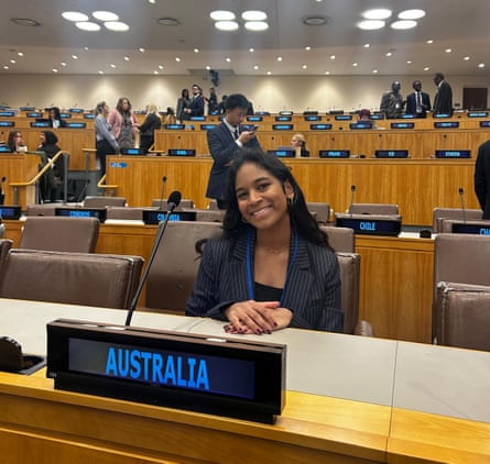 Satara Uthayakumaran at the United Nations in New York 2025.