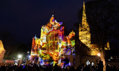 Love Light … Norwich cathedral swirls with colour.