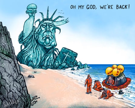 Stephen Lillie on the return of the Artemis II crew – cartoon