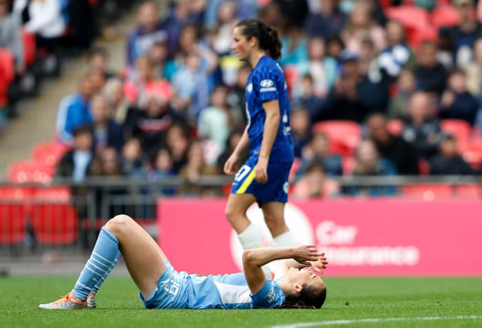 Caroline Weir of Manchester City Women reacts after a missed chance.