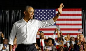Obama campaigns for Democrats during the midterms.