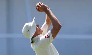 Stuart Broad back-pedals to take the catch that dismissed Hope.