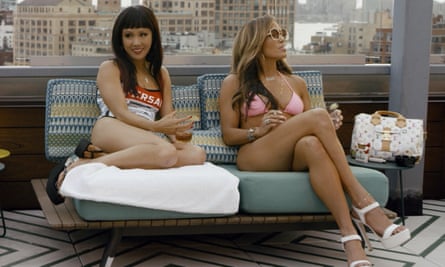 Constance Wu (left) and Jennifer Lopez in Hustlers.