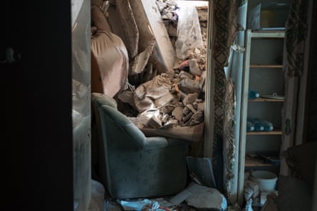 A destroyed living room in Chasiv Yar, Donetsk region, July 2022