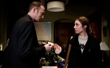 ‘In Denmark, we go out and have beers after’ … Mikkelsen with Sofie Gråbøl in The Killing.