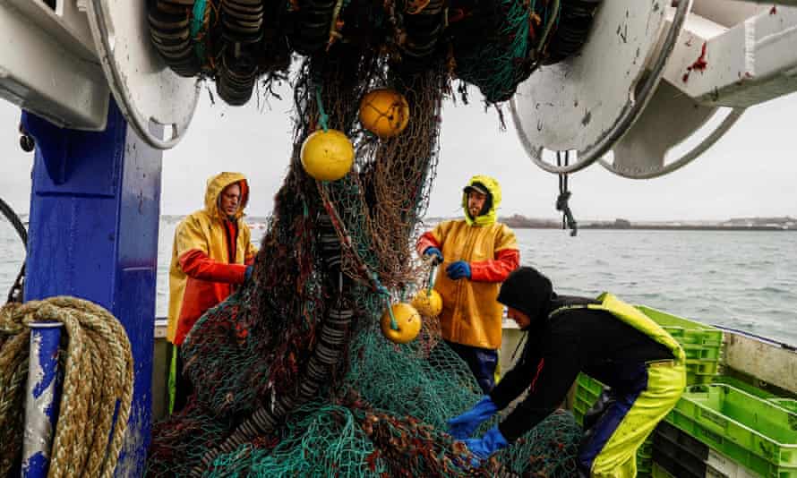 French fisher folk on board