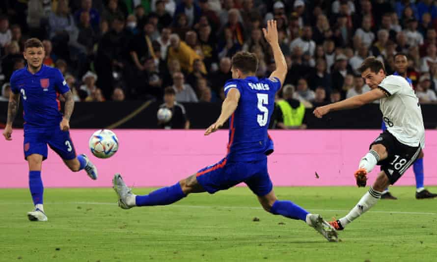 Germany's Jonas Hofmann scores his first goal.