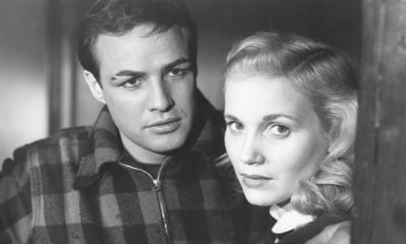 More real … Saint opposite Marlon Brando in On The Waterfront.