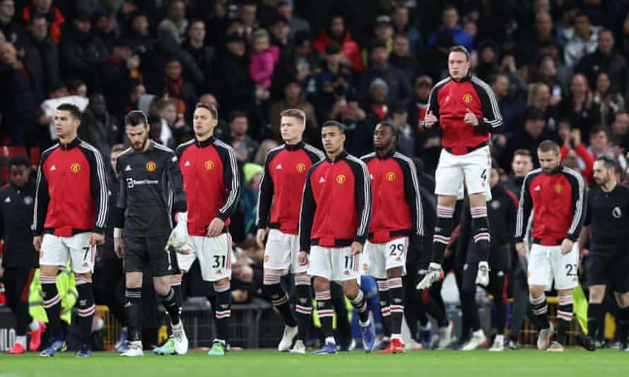 Phil Jones leaps in the air before Manchester United's game against Wolves.