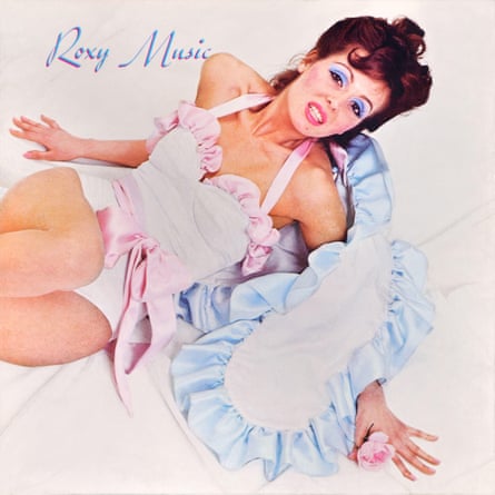 Roxy Music's debut album featuring a model in a halterneck swimsuit and wrapped in satin frills