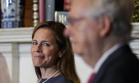 Amy Coney Barrett and Mitch McConnell on Capitol Hill this week.