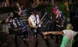 Thailand punk band Blood Soaked Street of Social Decay, with Kitikea âPure Punkâ Kanpim on back-up vocals.