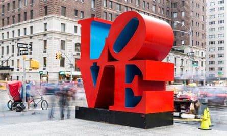 The famous Love pop art sculpture by artist Robert Indiana in New York City.