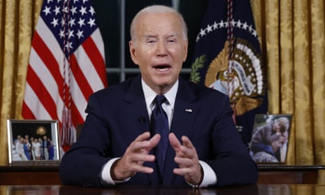 US President Joe Biden delivers an address to the nation from the Oval Office of the White House in Washington, United States 19 October 2023.