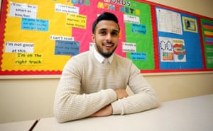 Juhel Miah at the school where he teaches in Neath, Wales
