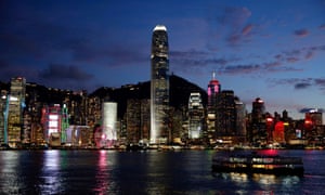 Victoria Harbour in Hong Kong, China .