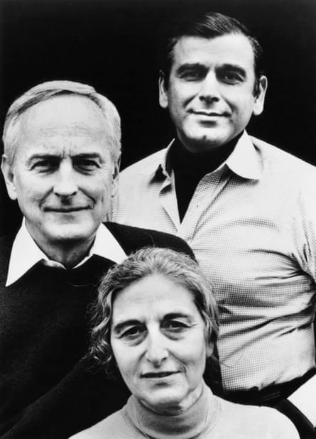 Ruth Prawer Jhabvala with James Ivory (left) and Ismail Merchant, in 1984.