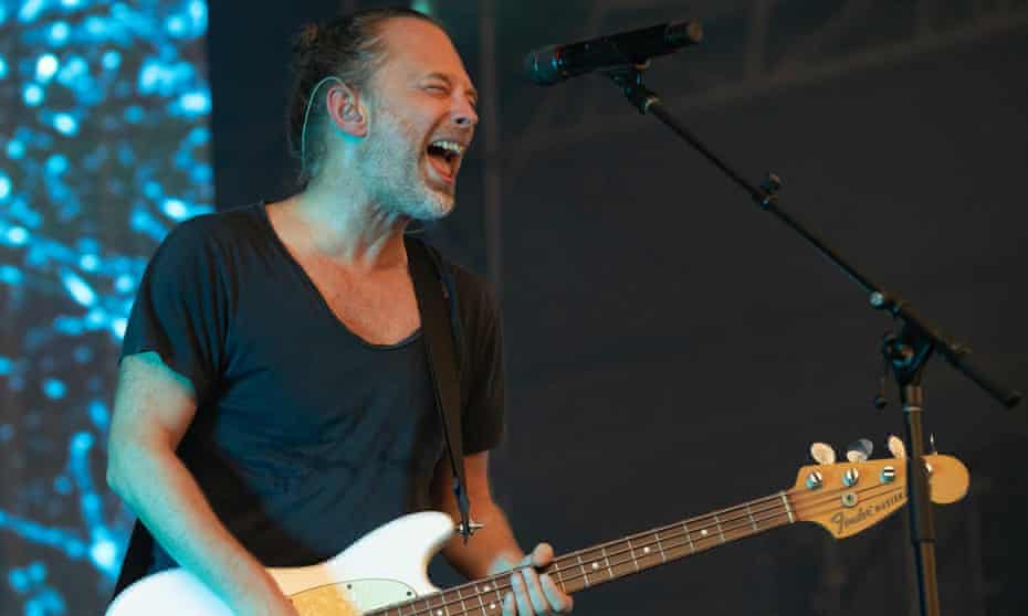 Thom Yorke sings and plays bass