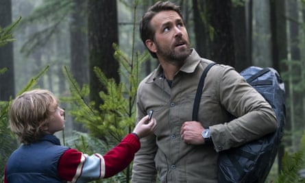 A buddy movie where the buddies are the same person … Walker Scobell and Ryan Reynolds in The Adam Project.