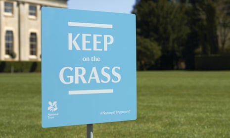 Keep on the Grass sign, part of the Nature’s Playground National Trust project