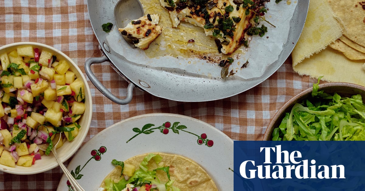 Rukmini Iyer's quick and easy recipe for baked feta tacos with pink onion and pineapple salsa | Quick and easy