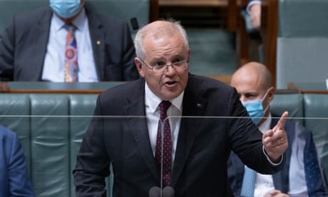 Australian prime minister Scott Morrison during question time in parliament