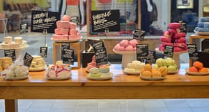 A soap display at a Lush store in the Walt Whitman Mall Shopping Center in Huntington Station, New York.