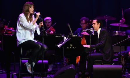 On stage with Nick Cave, 2015.