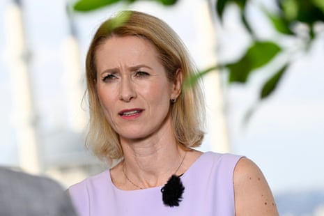 Kaja Kallas being interviewed at the Nato Summit in Ankara, Turkey.