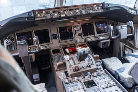 an empty plane flight deck